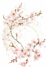 Elegant Floral Frame for Spring Decorations Generative AI