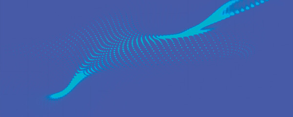 Abstract digital particle wave. Technology background. Futuristic dot wave. Network connection structure. Presentation design background. Technology or science banner. 3d vector illustration