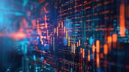 technical financial graph on technology abstract background. Generative AI