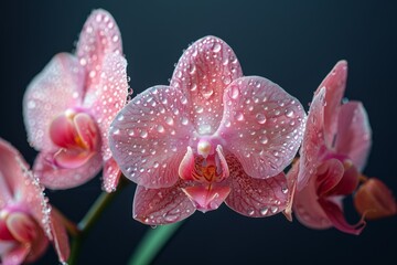 Delicate Pink Orchid with Water Droplets