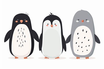 Naklejka premium Adorable Penguin Clipart for Awareness Day Generative AI