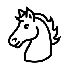 Horse logo or modern line icon. Vector line art and icon design with bold outline. Black and white Pixel Perfect minimalistic symbol isolate white background. Creative logotype