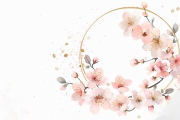 Fototapeta premium Elegant Wedding Invitation Card with Floral Design Generative AI