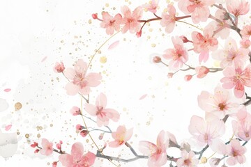 Delicate Floral Circle Frame for Spring Decor Generative AI