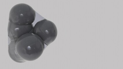 Monochrome symmetry: The perfect symmetry of the black balls, like a reflection in a mirror, creates a sense of calm and harmony.