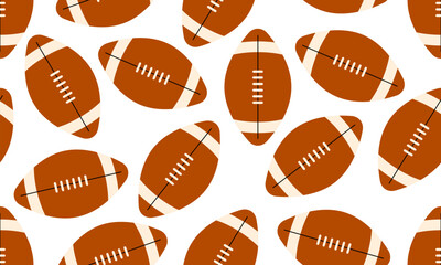Seamless pattern with American football balls. Sport background