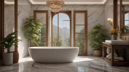 Fototapeta premium Exclusive bathroom in the villa
