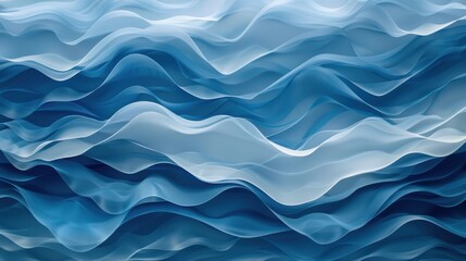 Fototapeta premium A serene wave pattern in various shades of blue, capturing the soothing and rhythmic flow of time and memory.