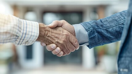 Business Partners Sealing a Deal in Front of a Luxury Home Generative AI
