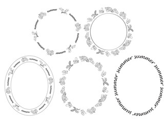 floral frames. summer nature. decorative plants and flowers. vector design elements.