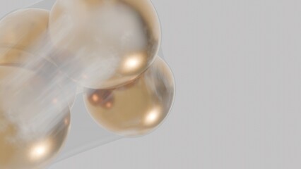 Gold abstract balloons in a clear wrapper.