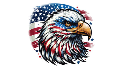 Eagle The national symbol of the USA, With America Flag Color. The national symbol of the United States of America. American flag painted bald eagle.