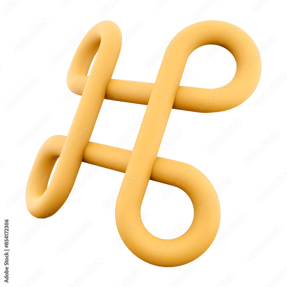 Wall mural a yellow command symbol, commonly associated with shortcut commands on keyboards. the symbol is rend