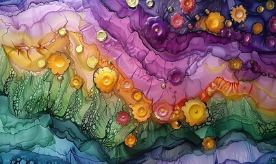 Obraz premium A detail from an alcohol ink painting