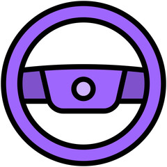 steering wheel filled line icon