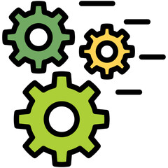 cog filled line icon