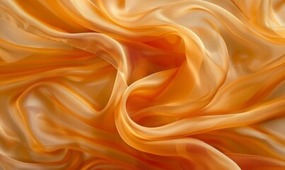 Fototapeta premium Abstract background of a semitransparent silk fabric of orange color