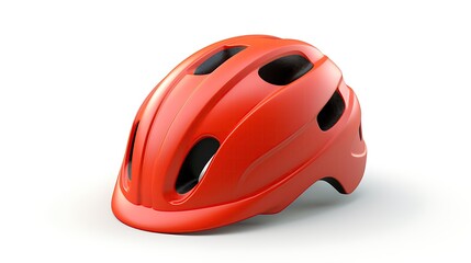 Red Bike Helmet, Safety Gear for Cyclists, 3D Render