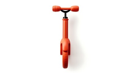 **Image description:**  This is an image of a child's balance bike. It is orange and has a black seat. The bike is isolated on a white background.