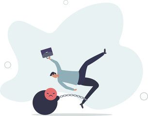 Stressed burden, anxiety or negative thinking, anger or emotional causing problem, mental health or depression, concept.flat illustration
