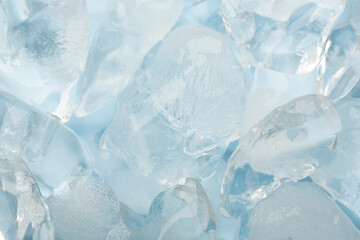 Pieces of crushed ice as background, closeup
