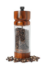 One shaker with pepper isolated on white