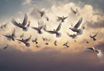 Fototapeta premium white doves in flight