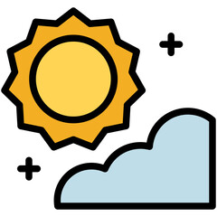 sunny filled line icon