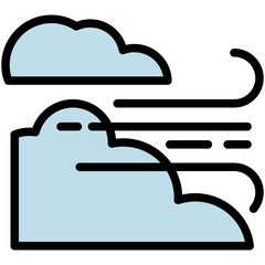 winds filled line icon