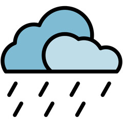 rain filled line icon