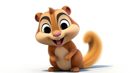 Naklejka premium This adorable squirrel is the perfect addition to any children's book or animation.