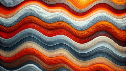 Grainy background, gray orange red white black abstract color wave noisy texture 