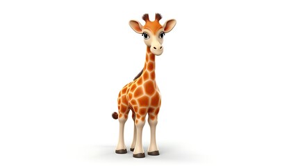 Obraz premium This is an image of a cute and friendly giraffe. It has big, brown eyes and a long, slender neck. Its body is covered in brown and yellow spots.