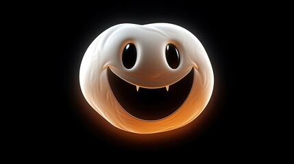 Fototapeta premium 3D rendering of a cute and spooky ghost with a friendly smile. Perfect for Halloween or any other spooky occasion.
