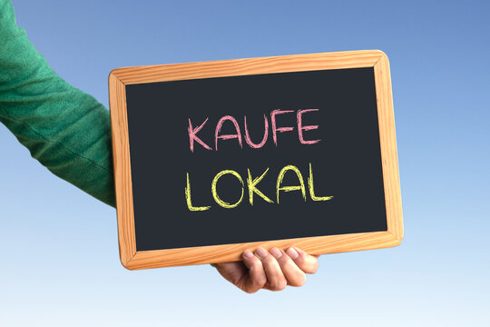 Kaufe lokal, Kreidetafel