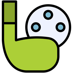 golf filled line icon
