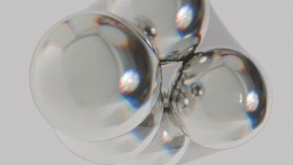 Soft Glowing Spheres Cluster with Gentle Reflections