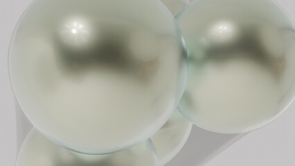 Soft Glowing Spheres Cluster with Gentle Reflections