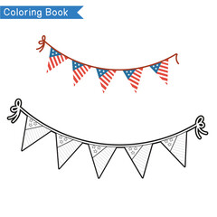 Obraz premium Independence Day USA coloring page. Coloring activity for children. Educational printable coloring worksheet for kids. 