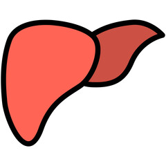 liver filled line icon
