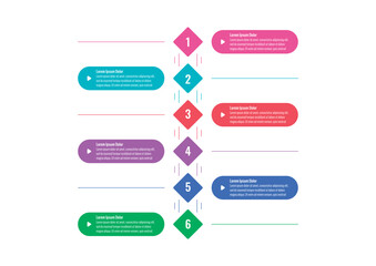 Colorful squares infographic template. Infographic template for industry, education, business and science. book, magazine, annual report information template. six steps information template