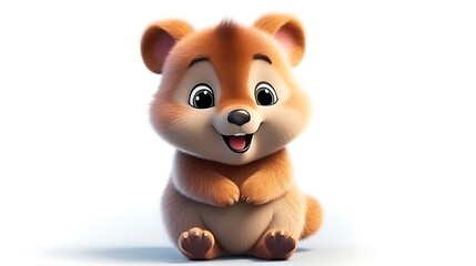 Naklejka premium Cute and cuddly, this baby bear is sure to bring a smile to your face.