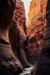 Canyon with a dry river through it