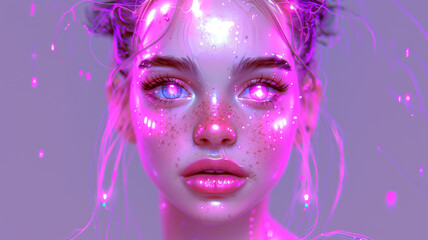 Cyberpunk Chic, high-tech gritty style of cyberpunk in a fashion portrait