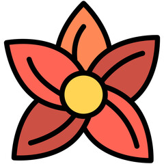 flower filled line icon