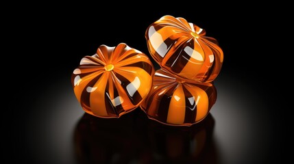 3D rendering of a stack of three lollipops. The lollipops are arranged in a triangular formation with the top one slightly tilted to the side.