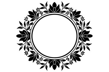 Vector black Laurel Wreaths on white background