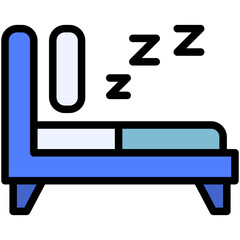 bed filled line icon