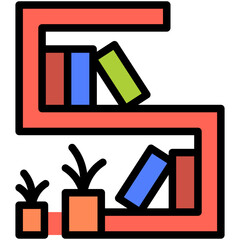 bookshelf filled line icon