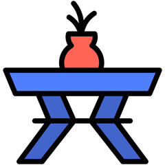 table filled line icon